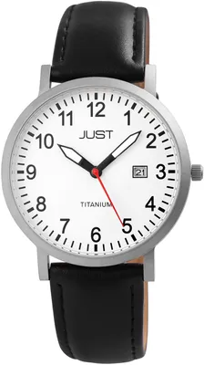 Produktbild von Just Titan Herrenuhr "Keenan" mit Echtlederband, 5 ATM