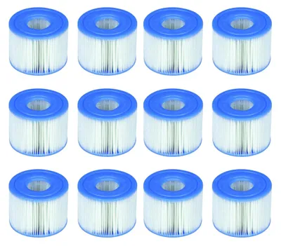 Produktbild von Intex 29001E B00PUZW3N2 PureSpa Typ S1 Easy Set Pool Kartuschen (12 Filter) | 2, 1 Pack, blau