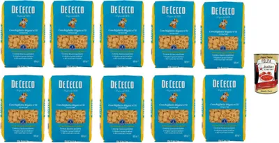 Produktbild von De Cecco Conchigliette Rigate N°51, 100% Italienisch Pasta Nudeln 10x 500g + Italian Gourmet Polpa 400g