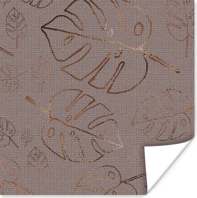 Produktbild von MuchoWow® Poster Design - Blätter - Lila 75x75 cm - Wand Dekoration
