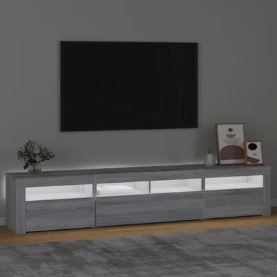 Produktbild von "2026 Aktion"TV-Schrank Industriestil - CLORIS - Fernsehenschrank - mit LED-Leuchten Grau Sonoma 210x35x40 cm - DEMöbel3205404