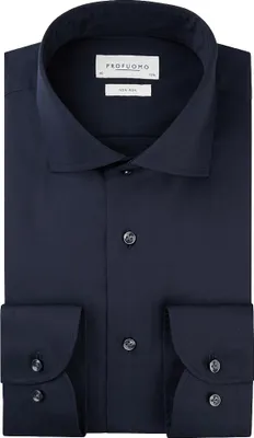 Produktbild von Profuomo marineblau zweilagiges Köperhemd ml7 einfarbig