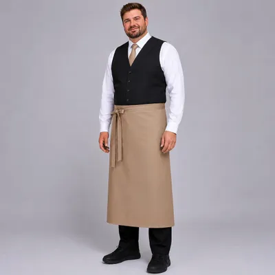Produktbild von Bistroschürze B 100 x L 80 cm, sand : sand : 65% Polyester 35% Baumwolle