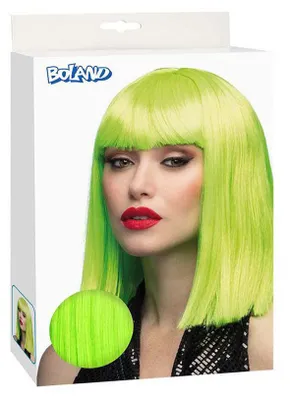 Immagine prodotto di Parrucca da ballo verde neon lunga fino alle spalle con frange