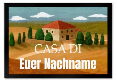 Produktbild von Casa Di Toskana Fußmatte - personalisiert mit Ihrem Nachnamen - für Ferienhaus in Italien