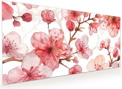 Produktbild von Küchenrückwand Spritzschutz Glas mit Motiv Blumenmuster Blüten 40 x 40 cm