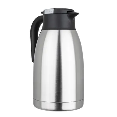 Produktbild von Thermoskanne Kaffeekanne Edelstahl 2 Liter Isolierkanne Teekanne Thermo Kaffee Tee Kanne Einhandautomatik