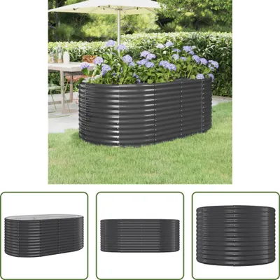 Produktbild von The Living Store Hochbeet Pulverbeschichteter Stahl 175x100x68 cm Anthrazit
