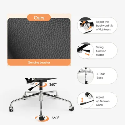 Produktbild von Bürostuhl, Ergonomisches Design, Höhenverstellbar, Schwarz Hoher Rücken
