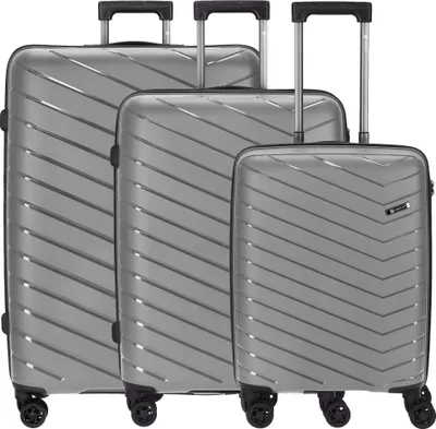 Produktbild von Check.IN 3-tlg. Kofferset ORLANDO mit 4 Rollen - silber