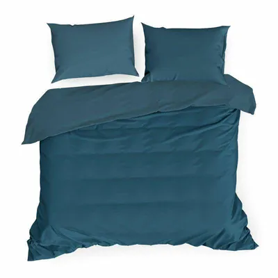 Produktbild von Eurofirany Bettwäschegarnitur Bettwäsche NOVA3 dunkelblau marine220x200 cm 3 TLG SET: mit 2 Kissenbezüge 70x80 cm