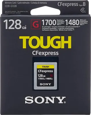 Produktbild von Sony CEB-G128, 128 GB, PC-Karte, 1700 MB/s, 1480 MB/s, Schockresistent, Wasserfest, Schwarz