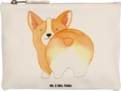 Produktbild von Mr. & Mrs. Panda Kulturtasche Corgi Po Grösse XL Große - Weiß - Geschenk, Stifteetui, pencil case, Hund, Sprüche, Etui, Kulturbeutel, Federmappe, Süß, Mäppchen, Spruch