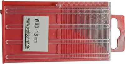 Obrázek produktu pro 20 ks mini vrtáků HSS, Ø 0,3–1,6 mm