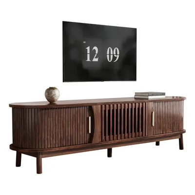 Produktbild von Lowboard-TV-Schrank,TV-Möbel mit Schiebetür, mit nach unten klappbarer Hohlschranktür, passend für TV-Ständer bis zu 65 Zoll,mit Stützbeinen