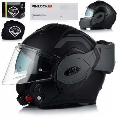 Image de Casque moto Vito, casque modulable avec mentonnière amovible | Casque système modulable | Taille L (59-60 cm)