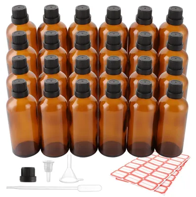 24er Set braune Glas-Pipettenflaschen 100 ml