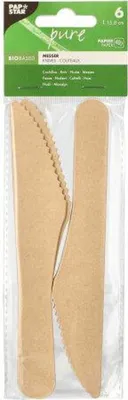 Immagine prodotto di 120 coltelli Papstar, carta pura 15,8 cm naturale 89026