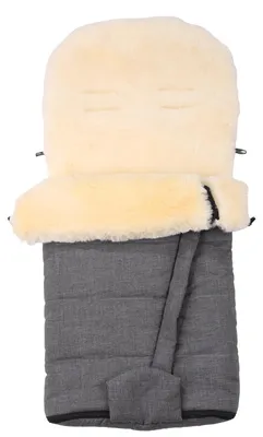 Imagen del producto de Saco de pies de piel de cordero para bebés en gris oscuro