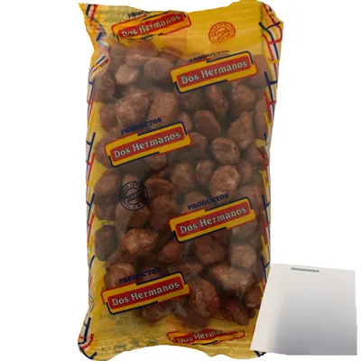 Produktbild von Dos Hermanos Glasierte Mandeln Zuckermandeln (200g Packung) + usy Block