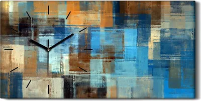 Produktbild von Küche Wohnzimmer Wand Leinwand Uhr Geräuschlos 60x30 Malerei Abstrakte Kunst - schwarze Hände