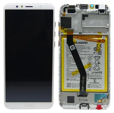 Obrázok produktu pre Rám LCD displeja Huawei pre model Y6 2018, servisný balík 02351WLK, biela farba, náhradná batéria