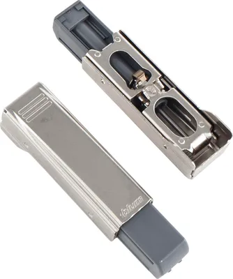 Two BLUM BLUMOTION clip top hinges are shown against a white background.