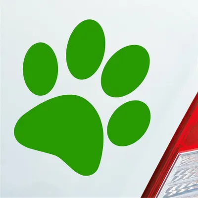 Produktbild von Auto Aufkleber Hundepfote Pfote Hund Fote Tatze 10x11 cm Hellgrün Sticker Heckscheibenaufkleber