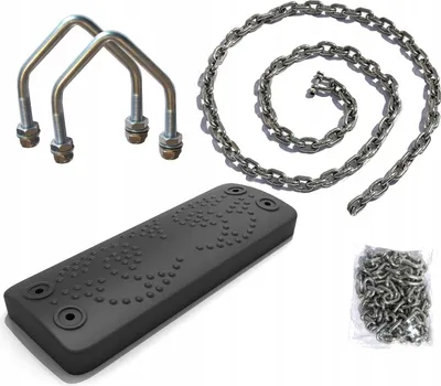 Image de Siège de balançoire en caoutchouc avec insert en aluminium Siège enfant en caoutchouc LUX avec jeu de chaînes