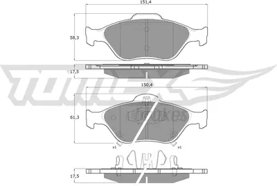 Produktbild von TOMEX brakes Bremsbeläge Satz Vorne Bremsklötze für TOYOTA Yaris Schrägheck (P9) TX 15-00