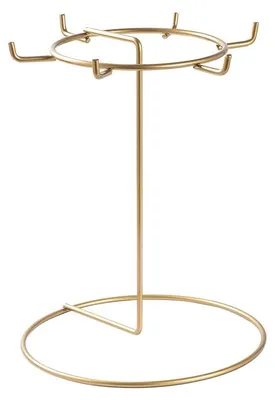 Image de Porte-bijoux Organisateur en métal doré diamètre 22 cm hauteur 28 cm