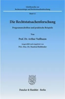 Obrázek produktu pro Die Rechtstatsachenforschung.