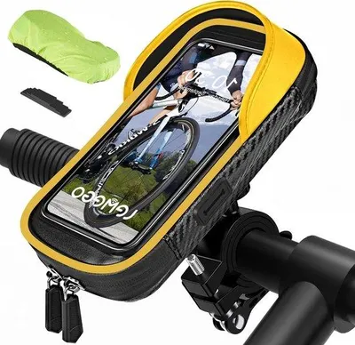 Immagine prodotto di Supporti impermeabili per smartphone da bicicletta - ruotabili a 360 gradi - con copertura antipioggia inclusa - per smartphone da 4,7 a 7 pollici