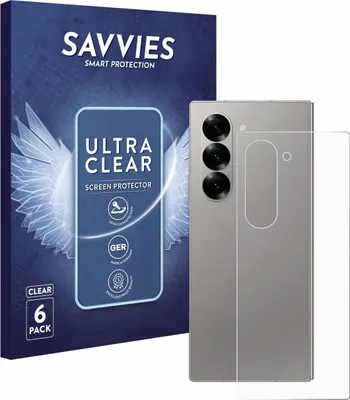 Produktbild von 6x Für Samsung Galaxy Z Fold 6 5G (Rückseite) Schutzfolie Savvies Displayschutz Display Schutz Folie Klar Transparent