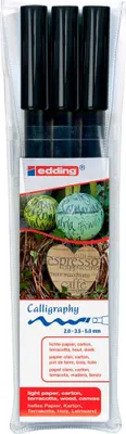 Produktbild von edding calligraphy pen 1255 Filzstifte schwarz, 3 St.
