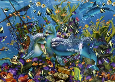 Immagine prodotto di Puzzle Alipson La nave del tesoro dei delfini - 1000 pezzi
