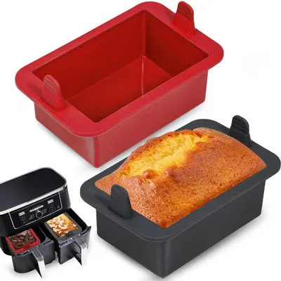 Produktbild von Silikon Brotbackform für Heißluftfritteuse 2 Stück Rechteckig 14 x 9 x 6 cm LFGB