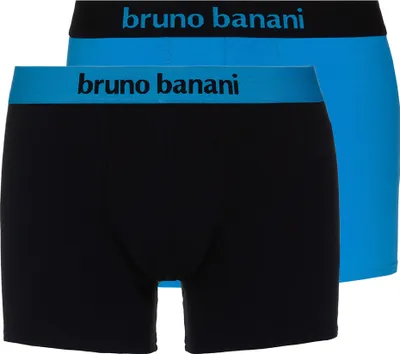 Produktbild von Bruno Banani Herren Unterhosen Short 2er Pack Flowing aquablau und schwarz