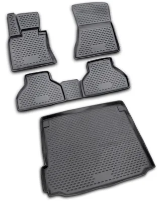 Produktbild von Gummi Kofferraumwanne + Fußmatten Set für BMW X5 E70, Bj. 2/2007-10/2013
