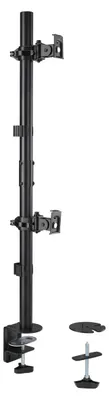 Produktbild von Kensington Vertikaler Dual Monitorarm, Schwarz
