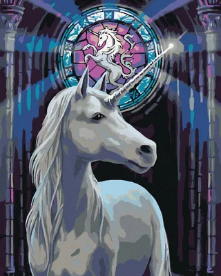 Produktbild von Diamondi - Diamond painting - WEIßES EINHORN, 40X50 cm, ohne Keilrahmen