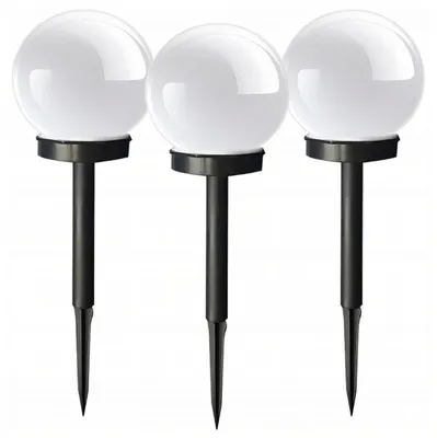 Produktbild von Solar-Gartenlampen-LED-Girlande mit dekorativen Kugeln, 3-teilig