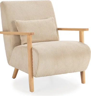 Immagine prodotto di Calicosy - Poltrona in tessuto con gambe in legno L70 cm - BONNIE