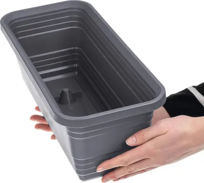 Obrázek produktu pro Květináč na balkon – květináč/květinová truhlík – délka 40 cm – na balkon a parapet – antracitová barva