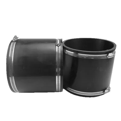 Produktbild von Rohrverbinder Gummimuffe 100 mm, flexibel, inkl. Edelstahlschellen – kompatibel mit PVC- & Edelstahlrohren