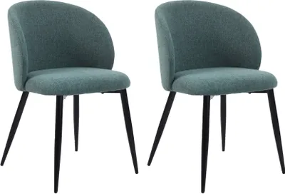 Obrázok produktu pre Stoličky Mobili Rebecca Festuca 81x54x56 Polylenová tkanina Kov Aqua Green Black Moderný SET 2 ks Čiastočne zostavené