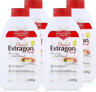 Produktbild von Mautner Estragon Senf 1,3kg - Das würzig scharfe Original (4er Pack)
