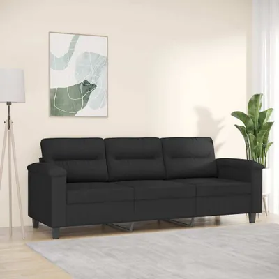 Produktbild von Cloris DesignMöbel 3-Sitzer-Sofa Schwarz 180 cm Mikrofasergewebe , Schlafsofas 2024 Neu