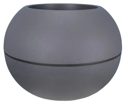Image de Bac Pot de fleurs Double Parois effet Granit - Boule D 50cm 18L - Gris - Fabrication Française