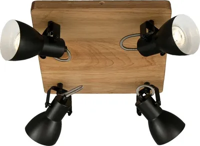 Produktbild von Deckenleuchte Spotleuchte Schwenkbar GU10 35 W schwarz Holz-Metall Briloner